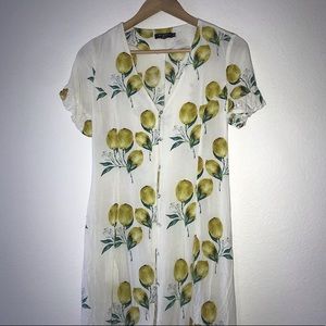 Lemon print mini dress